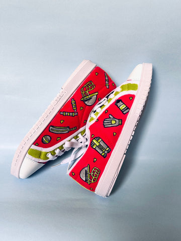 Handpainted Cricket Unisex Sneaker