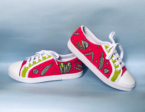 Handpainted Cricket Unisex Sneaker