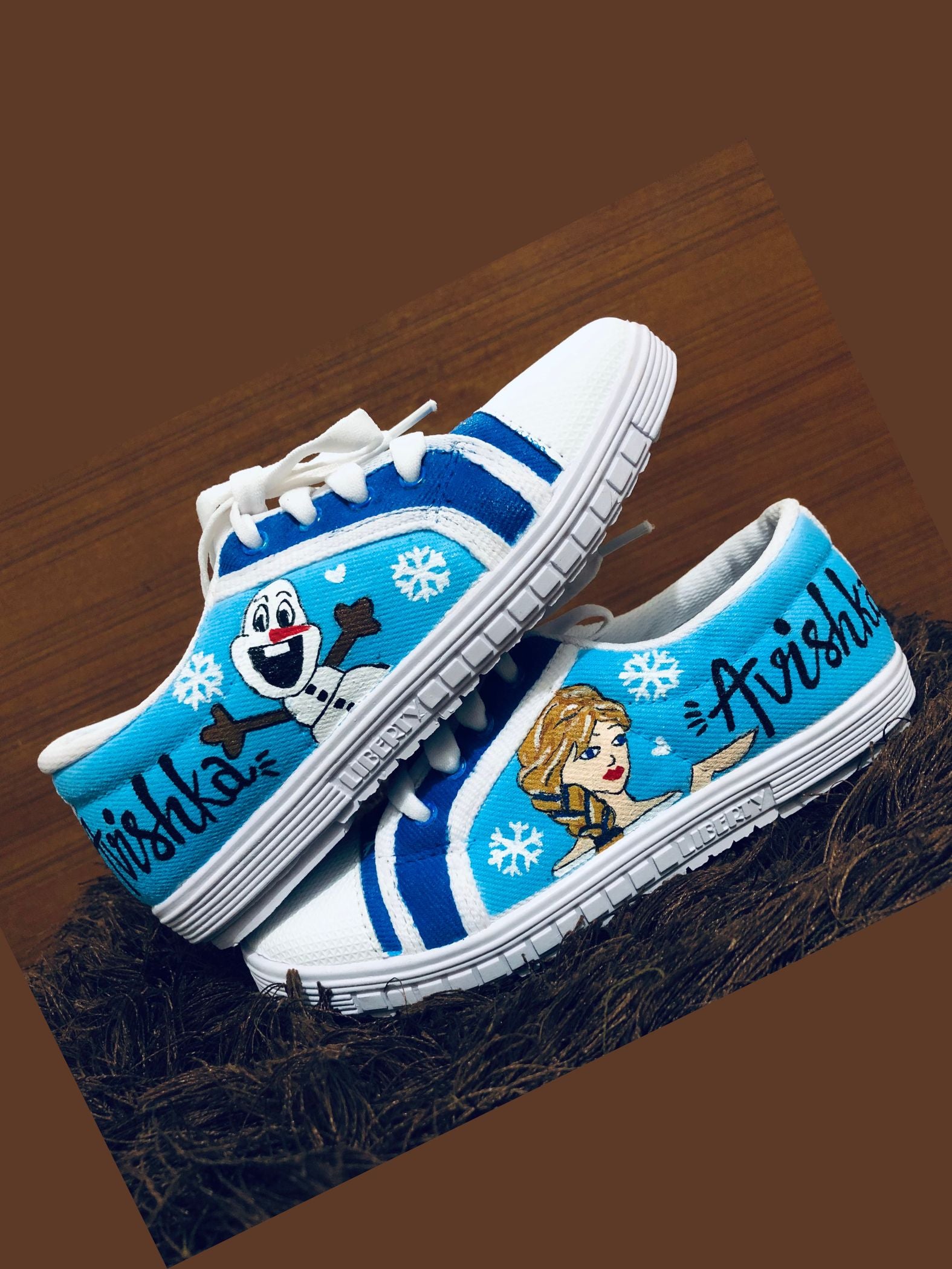 Handpainted Frozen Kids Sneaker – - Main Image