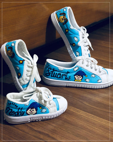 Handpainted Noddy Duo Unisex Sneaker
