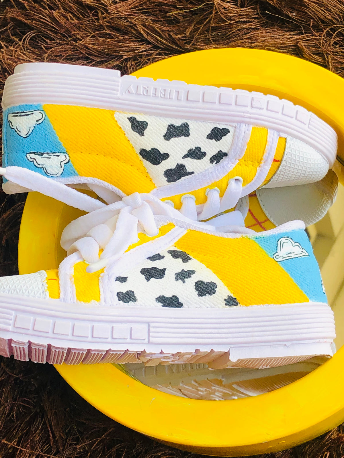 Handpainted Clouds & print Unisex Sneaker