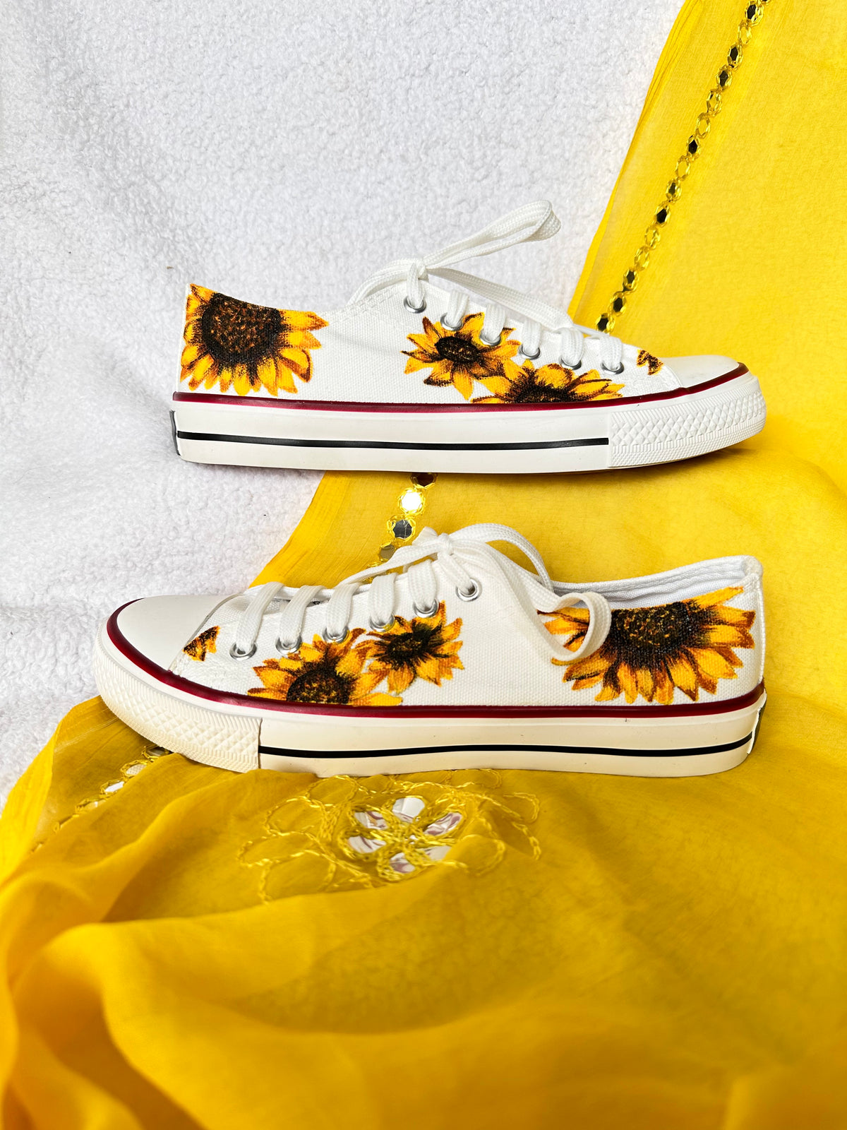 Handpainted Sunflower Sneaker - Main Image
