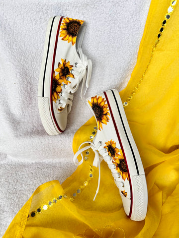 Handpainted Sunflower Sneaker